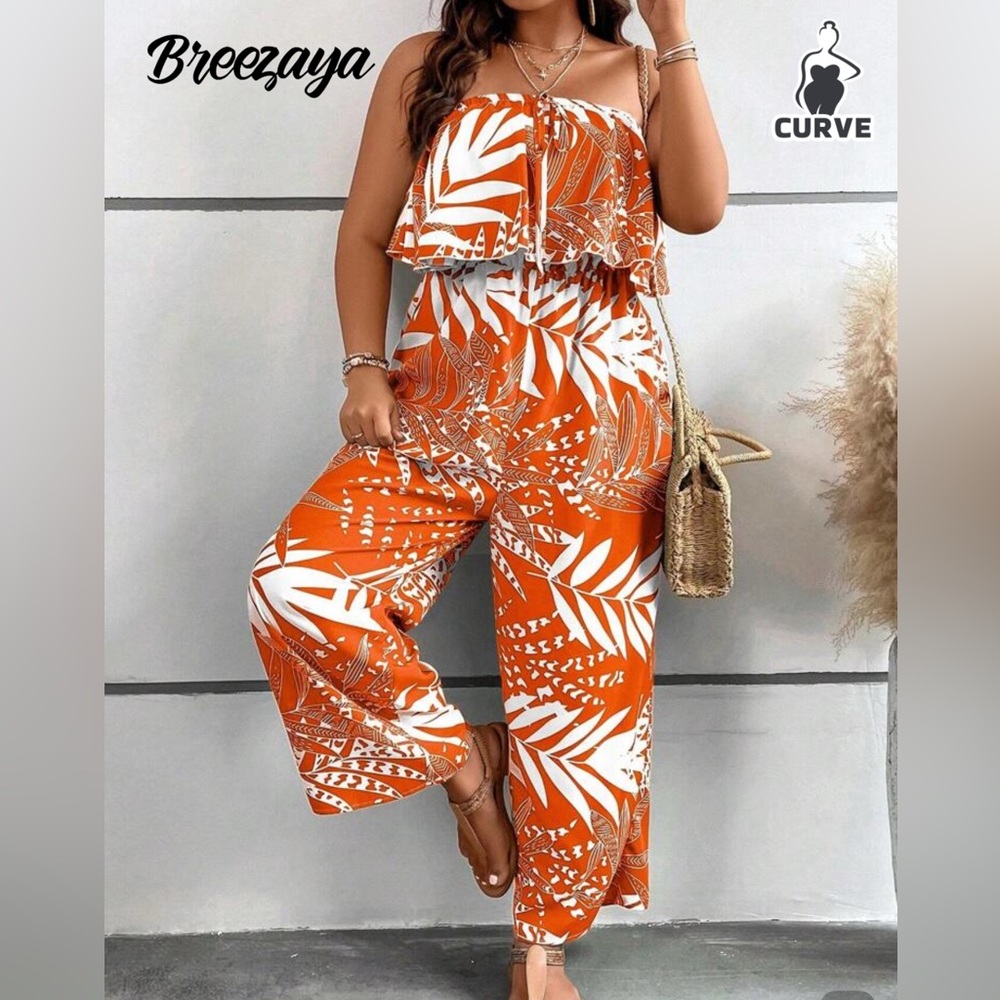 Shein strapless ruffles Jumpsuit